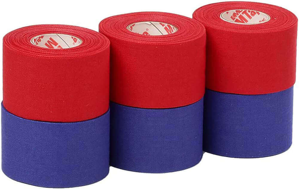 Mueller  Athletic Tape Sports Tape, Red and Blue 6 rolls