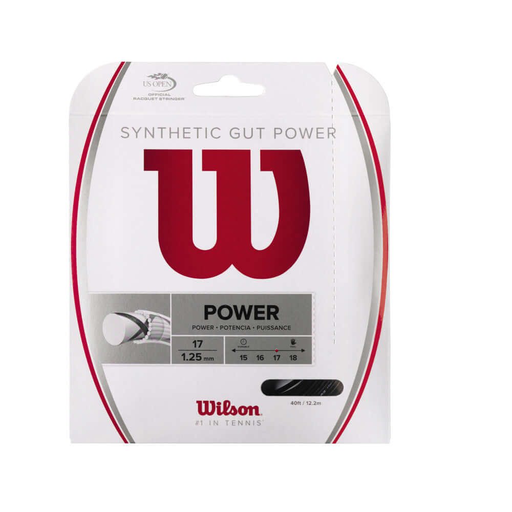 Wilson Synthetic Gut Power 17G Tennis String Set Black