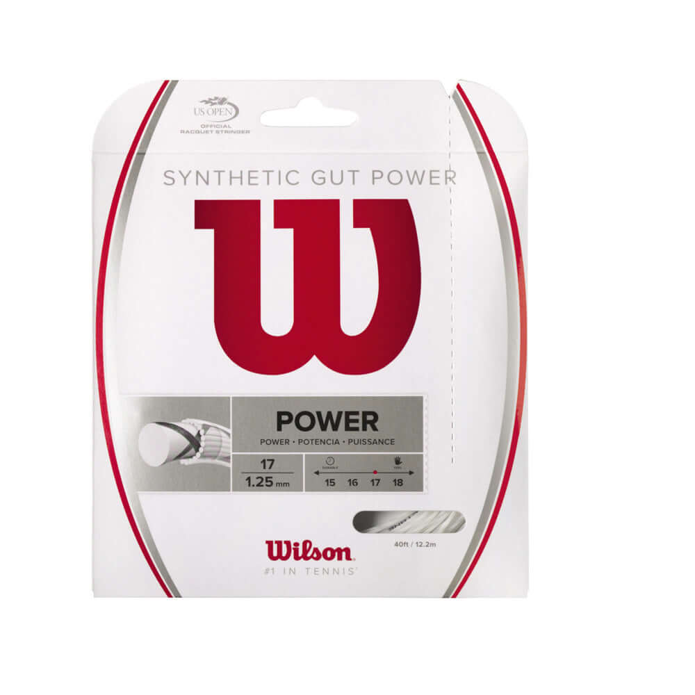 Wilson Synthetic Gut Power 17G Tennis String Set White