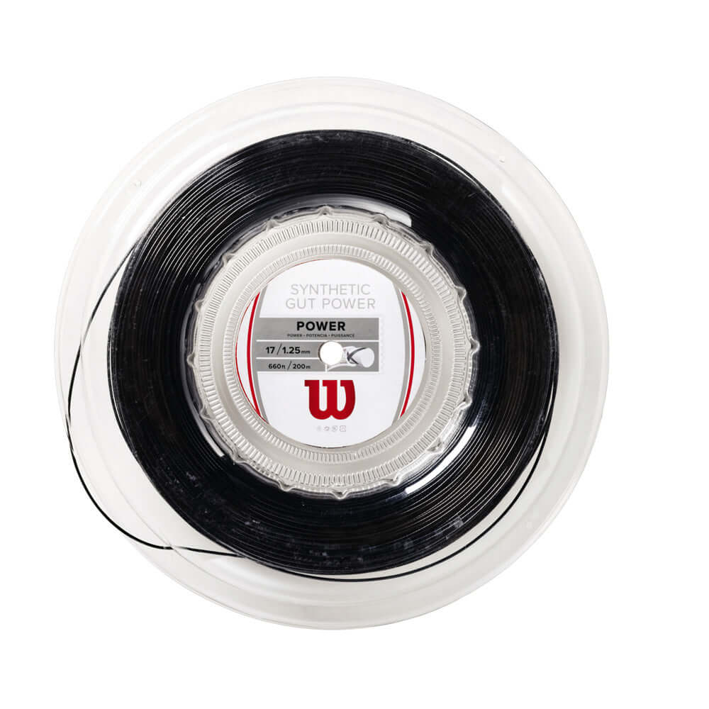 Wilson Synthetic Gut Power 17G Tennis String Reel Black