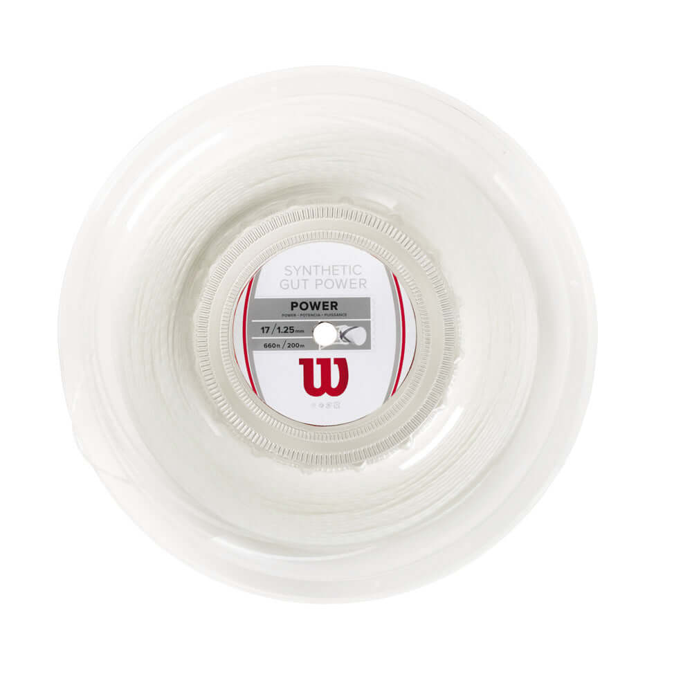 Wilson Synthetic Gut Power 17G Tennis String Reel White