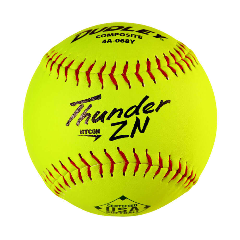 Dudley 4A068Y 12" USASB Thunder ZN Hycon Slowpitch Softball - 12 Pack