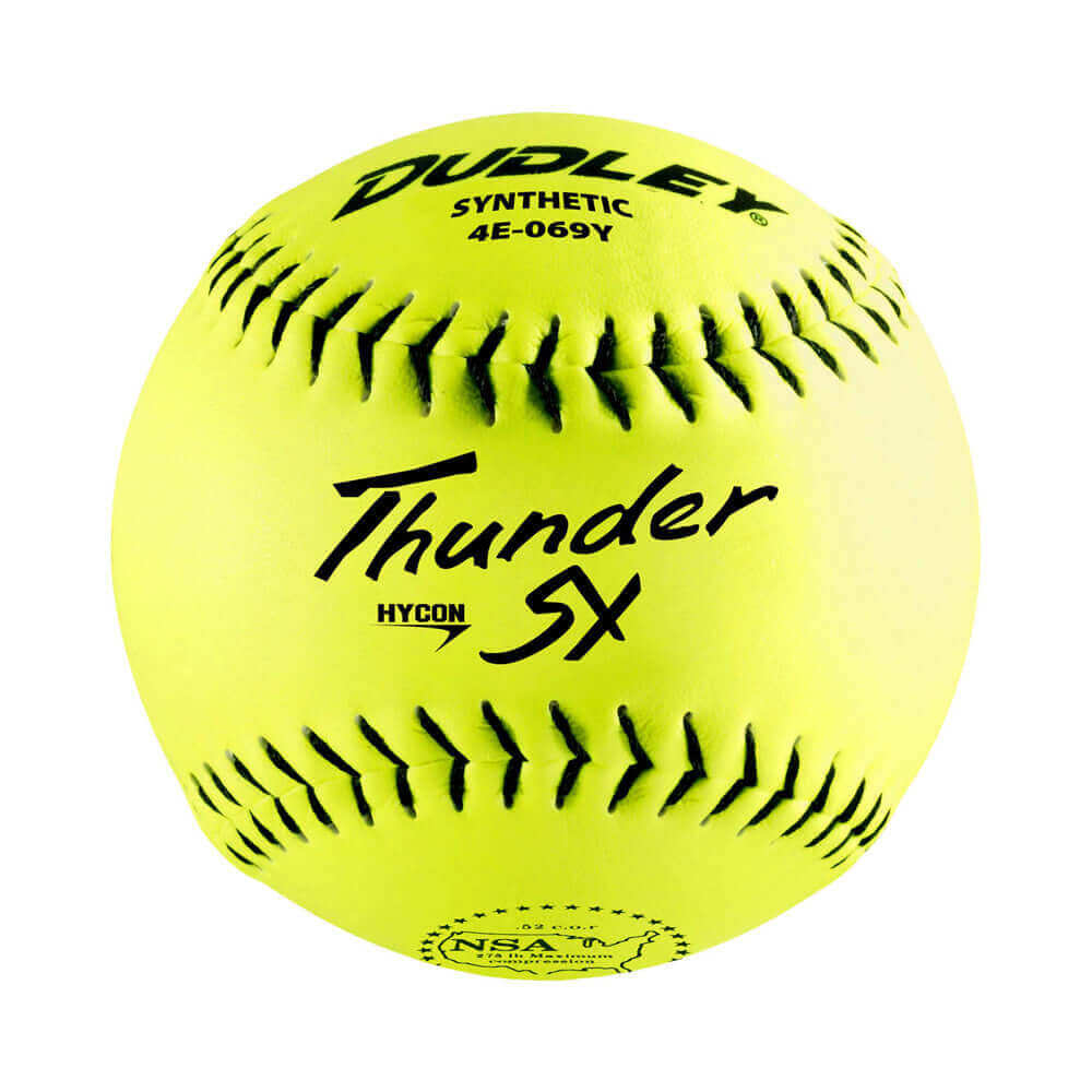 Dudley 4E069Y 12" NSA Thunder SY Hycon Slowpitch Softball - 12 Pack