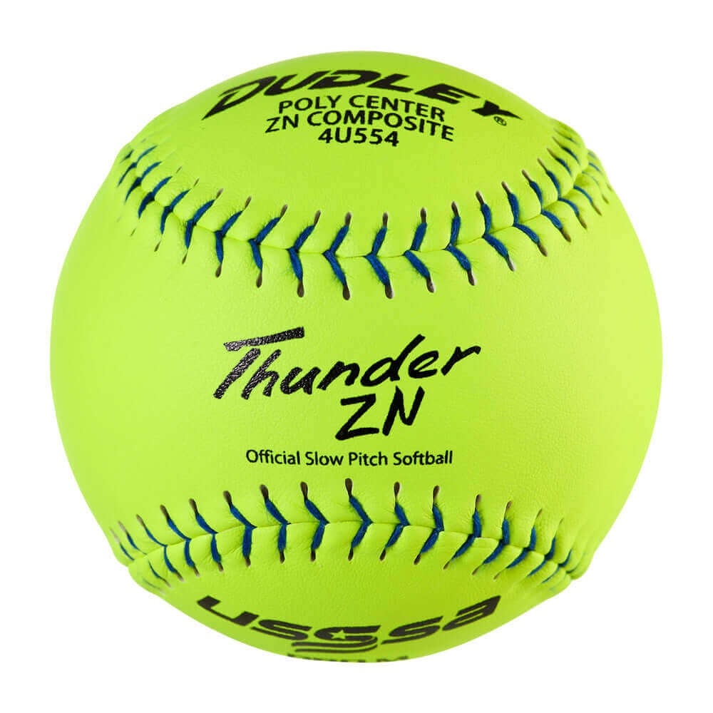 Dudley 4U554 12" USSSA Thunder ZN Pro-M Stamp Slow Pitch Softball - 12 Pack