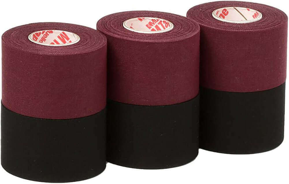 Mueller  Athletic Tape Sports Tape, Maroon and Black 6 rolls