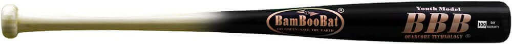 BamBooBat Youth Durable Baseball Bat 100 Day Warranty Natural/Black 29"