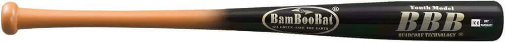 BamBooBat Youth Durable Baseball Bat 100 Day Warranty Brown/Black 31"