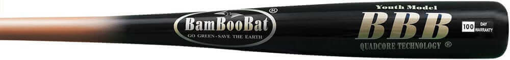 BamBooBat Youth Durable Baseball Bat 100 Day Warranty Brown/Black 31"