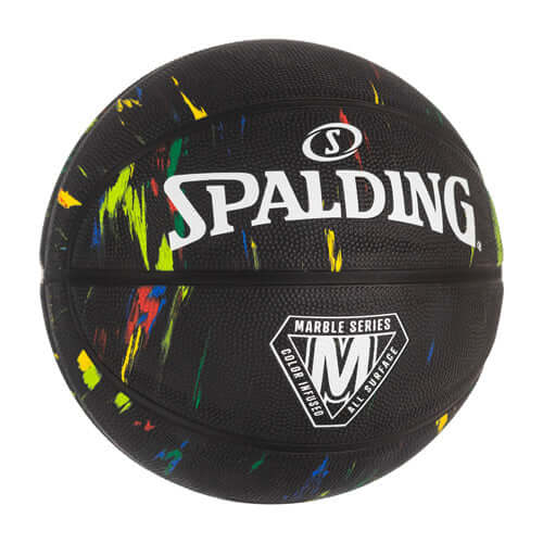 Spalding Marble Series Black Multi-Color Outdoor Basketball - 29.5"