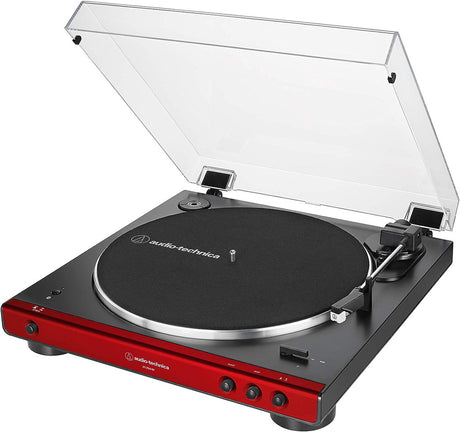 Audio-Technica AT-LP60XBT-RD Fully Automatic Belt-Drive Stereo Turntable, Red