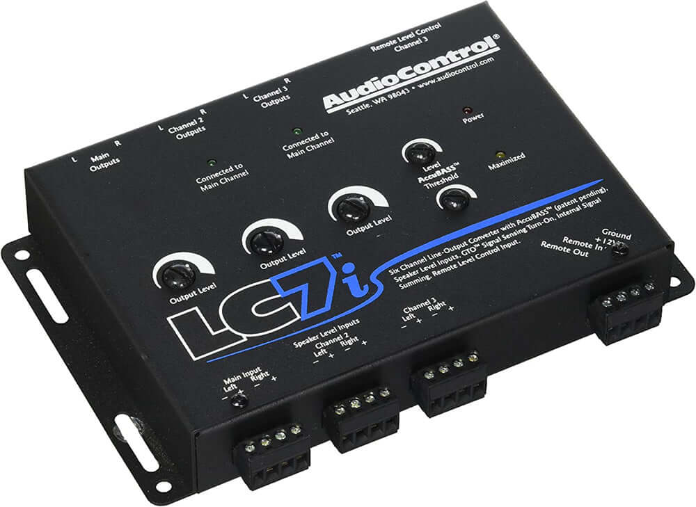 AudioControl LC7i Black 6-Channel Line Out Converter with Bass Restoration