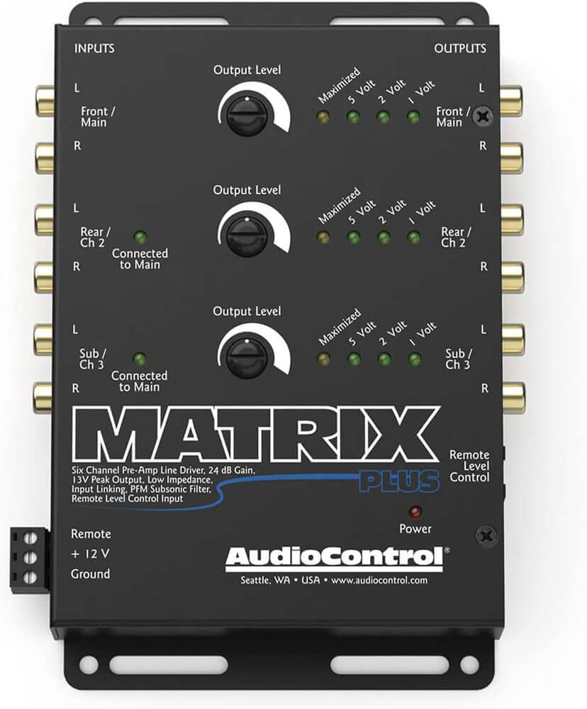 AudioControl MATRIX PLUS Black 6 Channel Line Driver with Remote Level Control Input