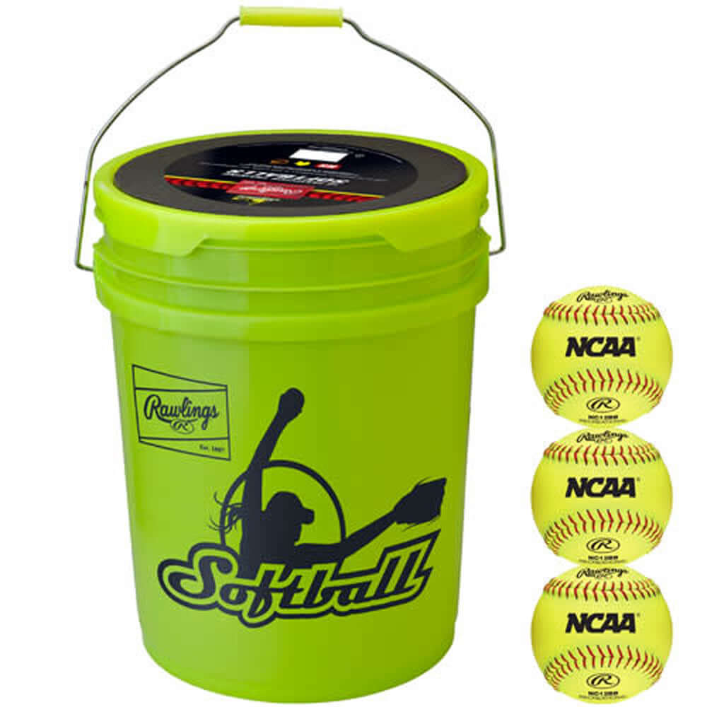 Rawlings B612RFPBPBUCK 6 Gallon Collegiate/HS/Travel Practice Ball/Bucket Combo - Includes 12 RFPBP12SY Balls