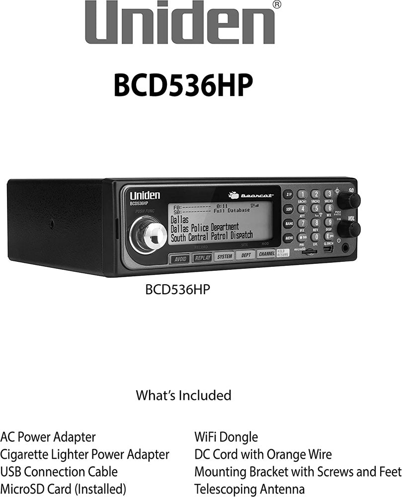 Uniden BCD536HP HomePatrol Series Digital Phase 2 Base/Mobile Scanner