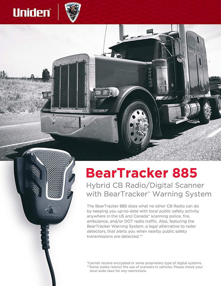 Uniden BEARTRACKER885 Hybrid CB radio With Built-In Digital TrunkTracking Scanner