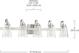 Craftmade 41905-BNK-CS Grace Clear Seeded Glass Vanity Bath Lighting, 5-Light