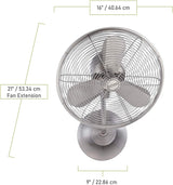 Craftmade BW116BNK3-HW Bellows I 16" Wall Fan, Brushed Polished Nickel