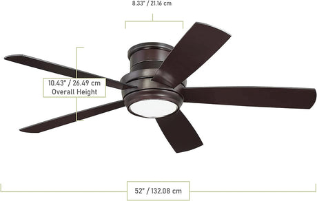 Craftmade TMPH52OB5 Tempo Sleek Profile Hugger Ceiling Fan, Oiled Bronze