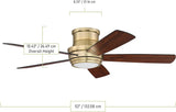 Craftmade TMPH52SB5 Tempo Hugger 52" Ceiling Fan, Satin Brass