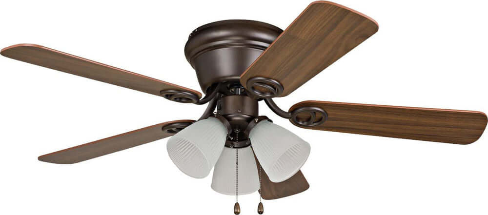 Craftmade WC42ORB5C3F Flush Mount 42in Indoor Ceiling Fan with Light, Wyman Oil Rubbed Bronze