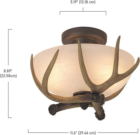 Craftmade X1611-EB Antler Alabaster Glass Ceiling Lighting, European Bronze