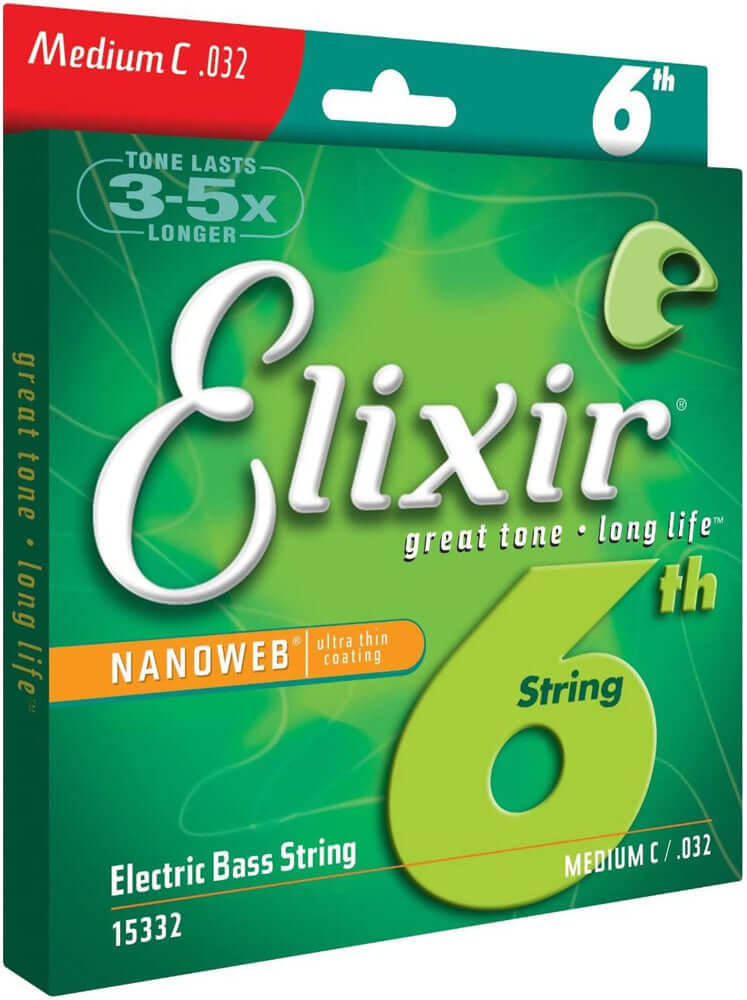 Elixir 15332 Nickel Plated Steel Custom Bass 6th String Single, Medium C