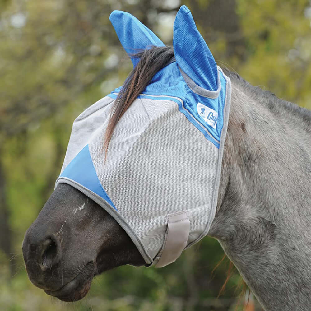 Cashel Crusader Horse Fly Mask with Ears for Charity, Blue