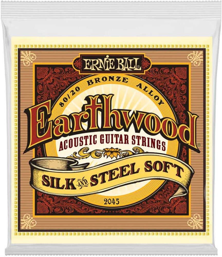 Ernie Ball P02045 Earthwood Silk and Steel Soft Acoustic Guitar Strings, 11-52 Gauge