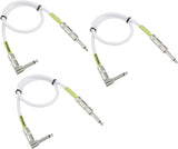 Ernie Ball P06056 Patch Cable 3-Pack, Straight/Angle, 1.5ft, White