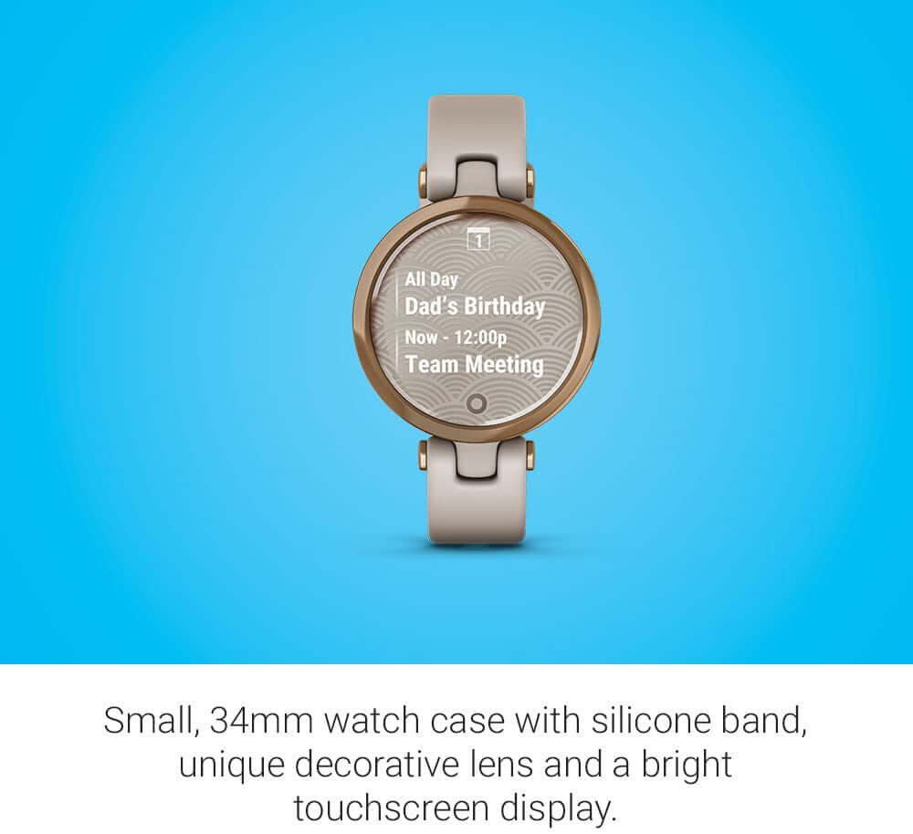 Garmin 010-02384-01 Lily, Small GPS Watch with Touchscreen, Rose Gold and Light Tan