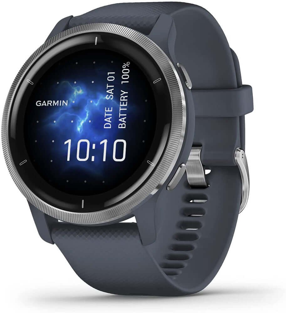 Garmin 010-02430-00 Venu 2, Blue Granite + Passivated Watch