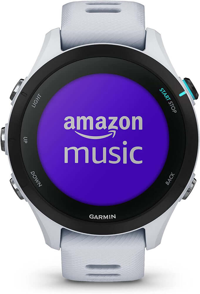 Garmin 010-02641-23 Forerunner 255S Music, Smaller GPS Running Watch, Whitestone