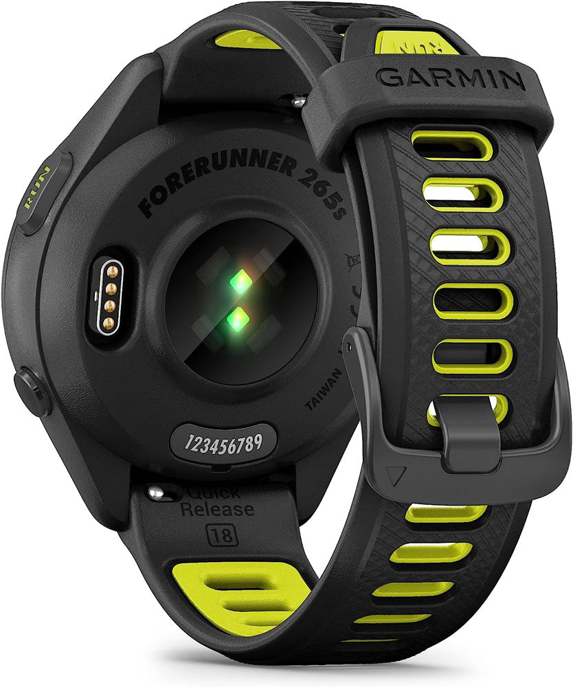 Garmin 010-02810-03 Forerunner 265S Running Smartwatch, Black and Amp Yellow