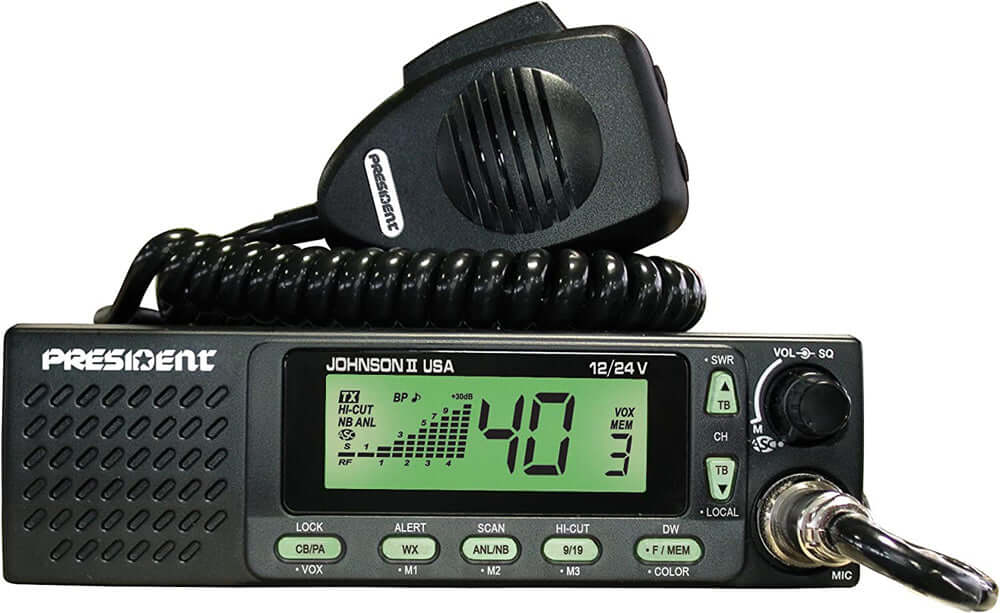 President Electronics JOHNSONII USA AM Transceiver CB Radio with Multi-functions LCD Display