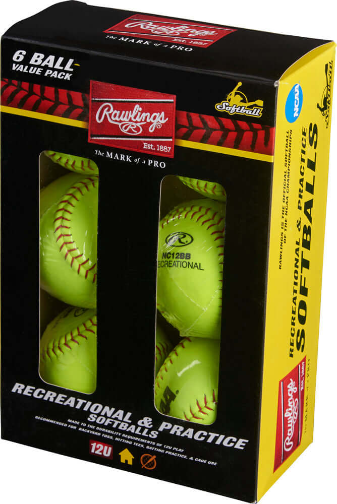 Rawlings NC12BB-BOX6 Box 6 - 12" NCAA Branded Recreational Fastpitch