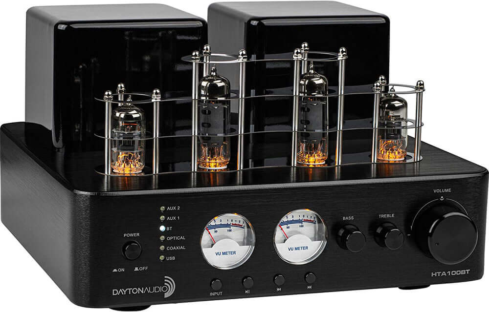 Dayton Audio 300-3842 HTA100BT Hybrid Stereo Tube Amplifier