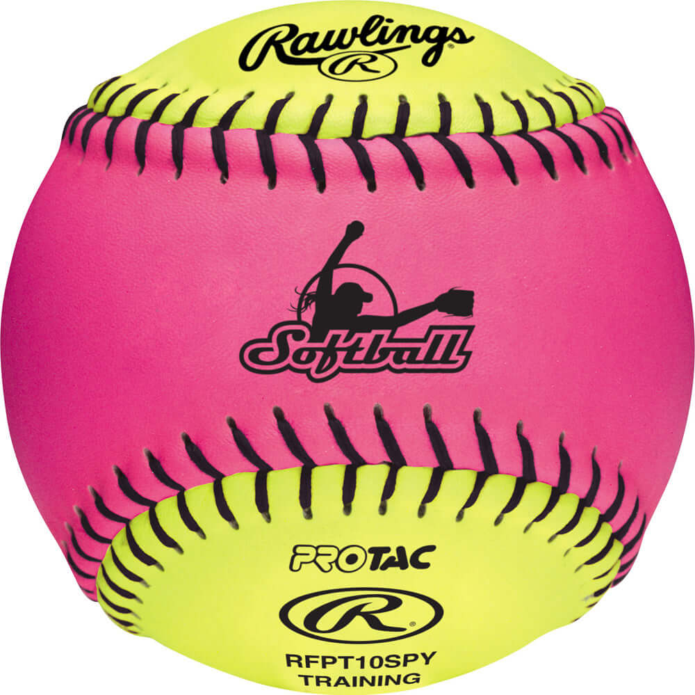 Rawlings RFPT10SPY 1/DZ Display Box  - 10" Optic Pink/Optic Yellow FPEX Soft Training Ball