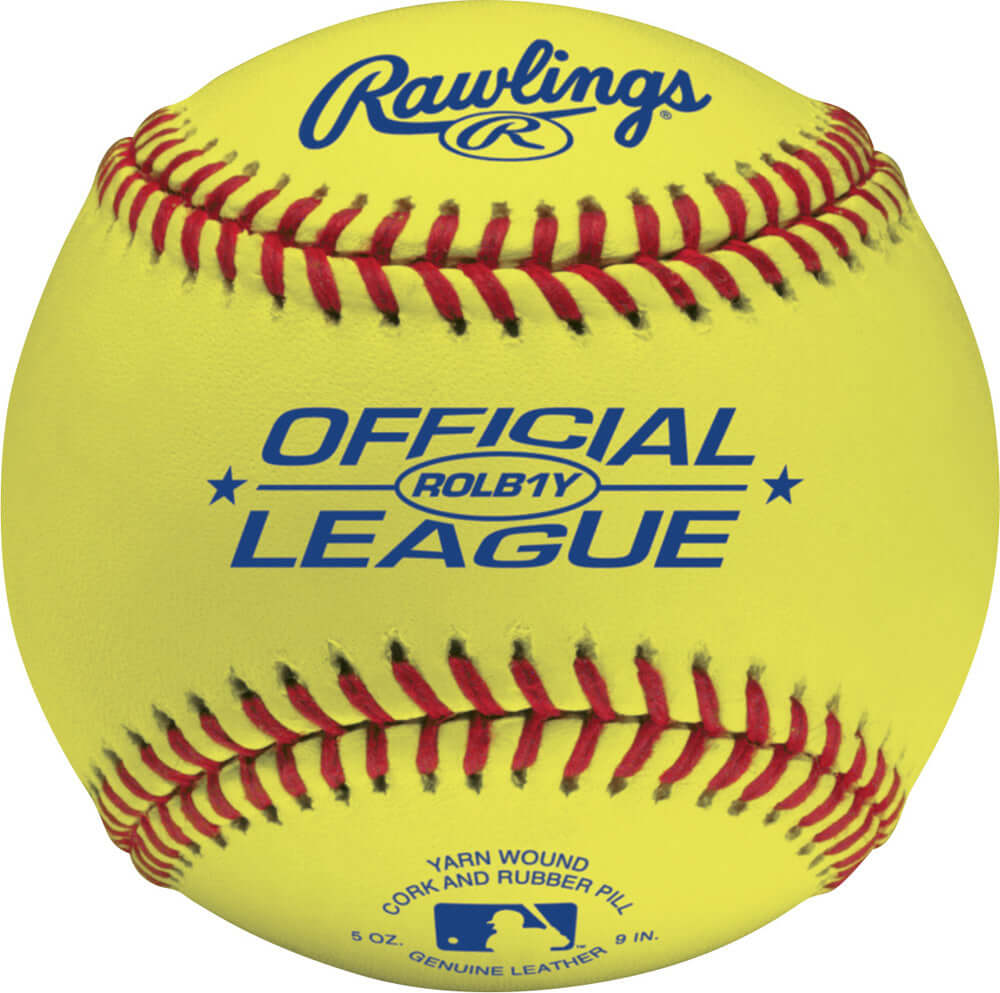 Rawlings ROLB1Y Official League Compeition Grade Cork/Rubber Center Yellow Baseballs