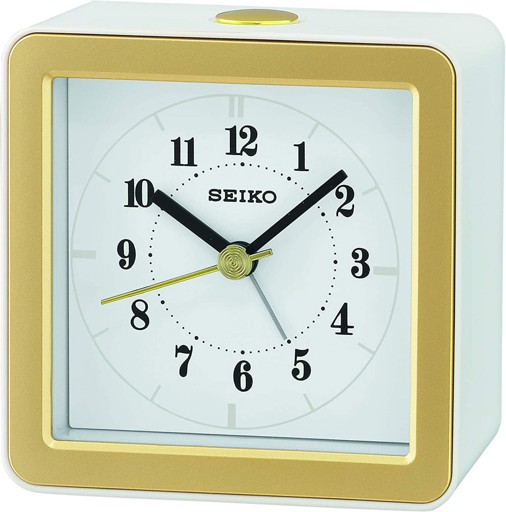 Seiko QHE082WLH Gatsby Bedroom Alarm Clock, White Matte