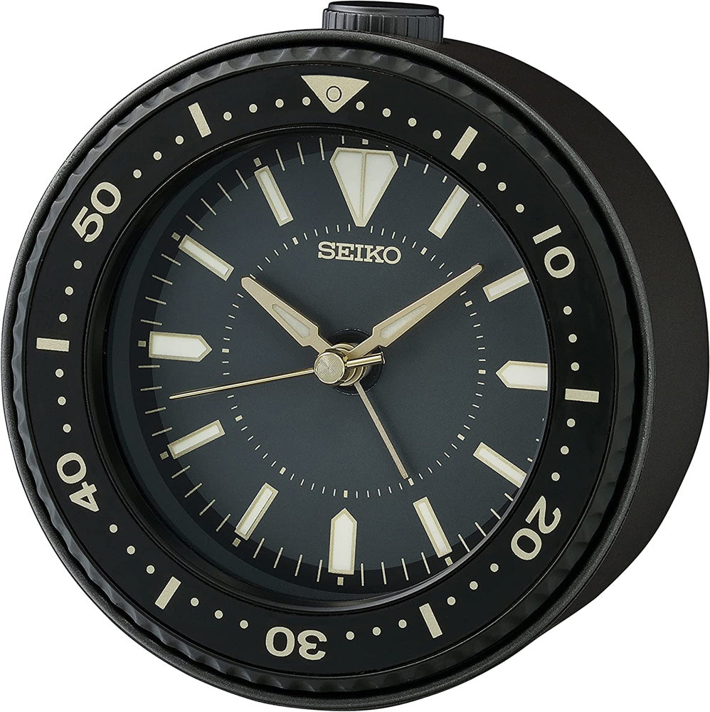 Seiko QHE184ALH Mai Heritage Alarm Clock, Classic Black