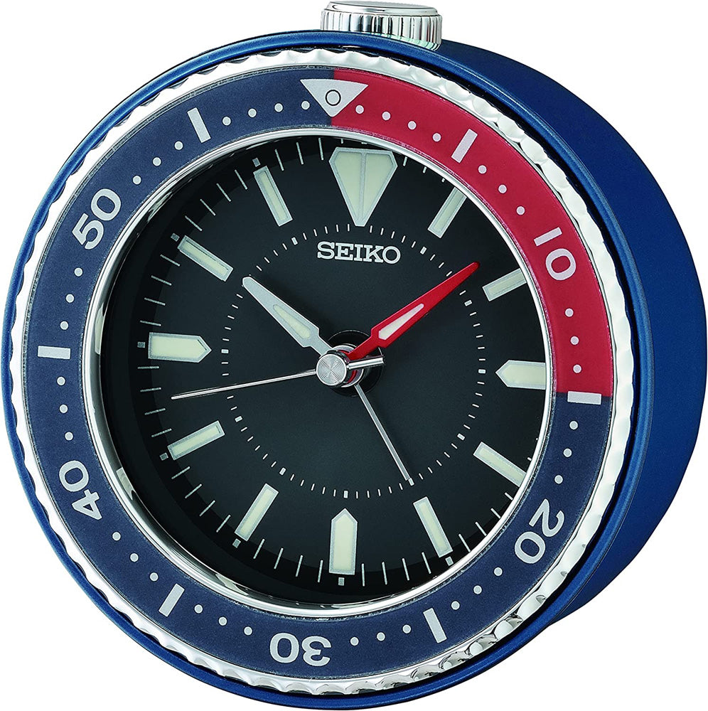 Seiko QHE184ELH Mai Heritage Alarm Clock, Classic Blue