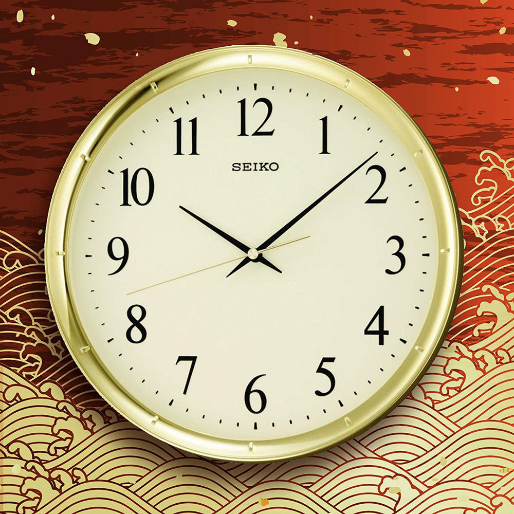 Seiko QXA417GLH 12" Ultra-Modern Gold-Tone Wall Clock