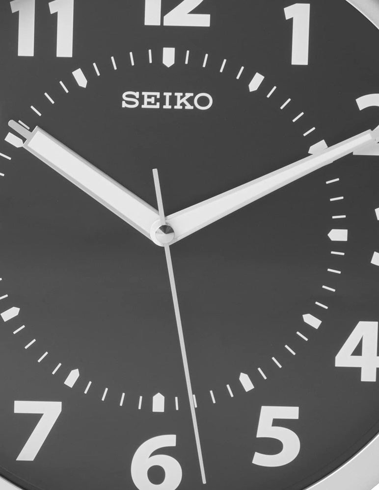 Seiko QXA435SLH 10.25" Easy Reader Metallic Wall Clock with Luminous Hands