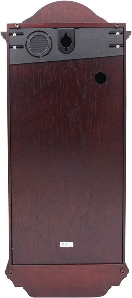 Seiko QXH004BLH Stately Dark Brown Solid Oak Case Wall Clock