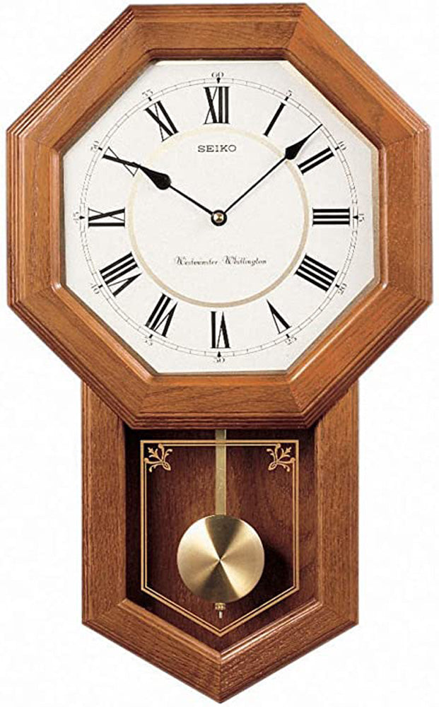 Seiko QXH110BLH Light Oak Traditional Schoolhouse Wall Clock