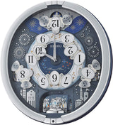Seiko QXM379SRH Glittering Starry Night Melodies in Motion Wall Clock