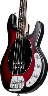 Sterling by Music Man StingRay Ray4 Bass Guitar in Ruby Red Burst Satin