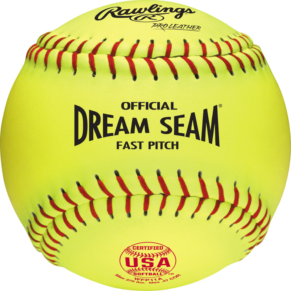 Rawlings WFP11A ASA NFHS Official 11 inch Dream Seam High Density Cork Core Leather Softballs (Indivually Boxed)