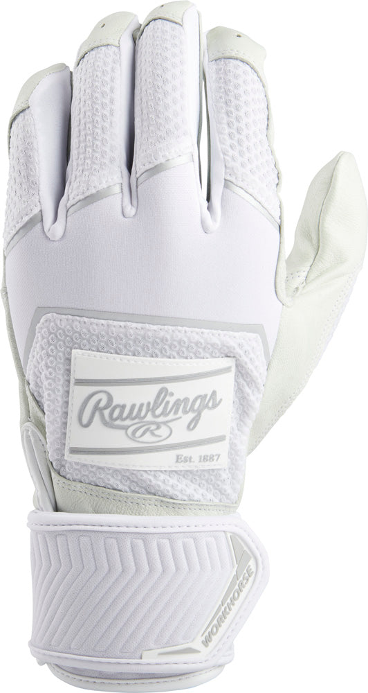 Rawlings WHC2BG-W Adult Workhorse Batting Glove w/Compression Strap