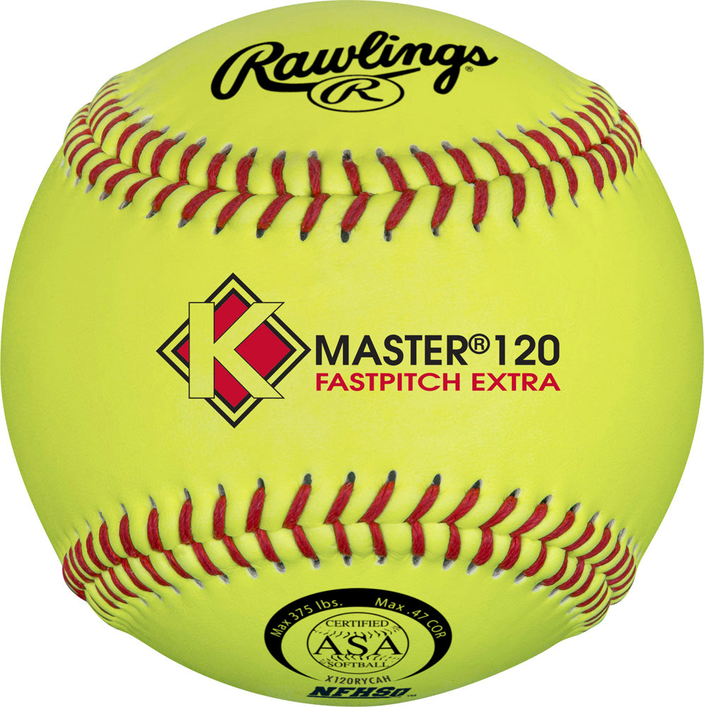 Rawlings X120RYCAH K-Master NFHS Yellow Poly-X Core Composite Cover Official Softballs